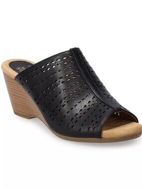 NEW CROFT & BARROW ORTHOLITE ECO PERFORATED WEDGE HEELS, 8M